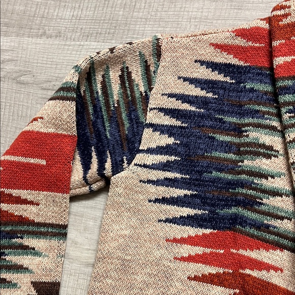 Lucky Brand Aztec Patterned Shawl Collar Sweater XS - Picture 4 of 11